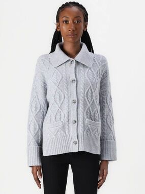 Abercrombie & Fitch
Cable-Knit Collared Cardigan grey size S